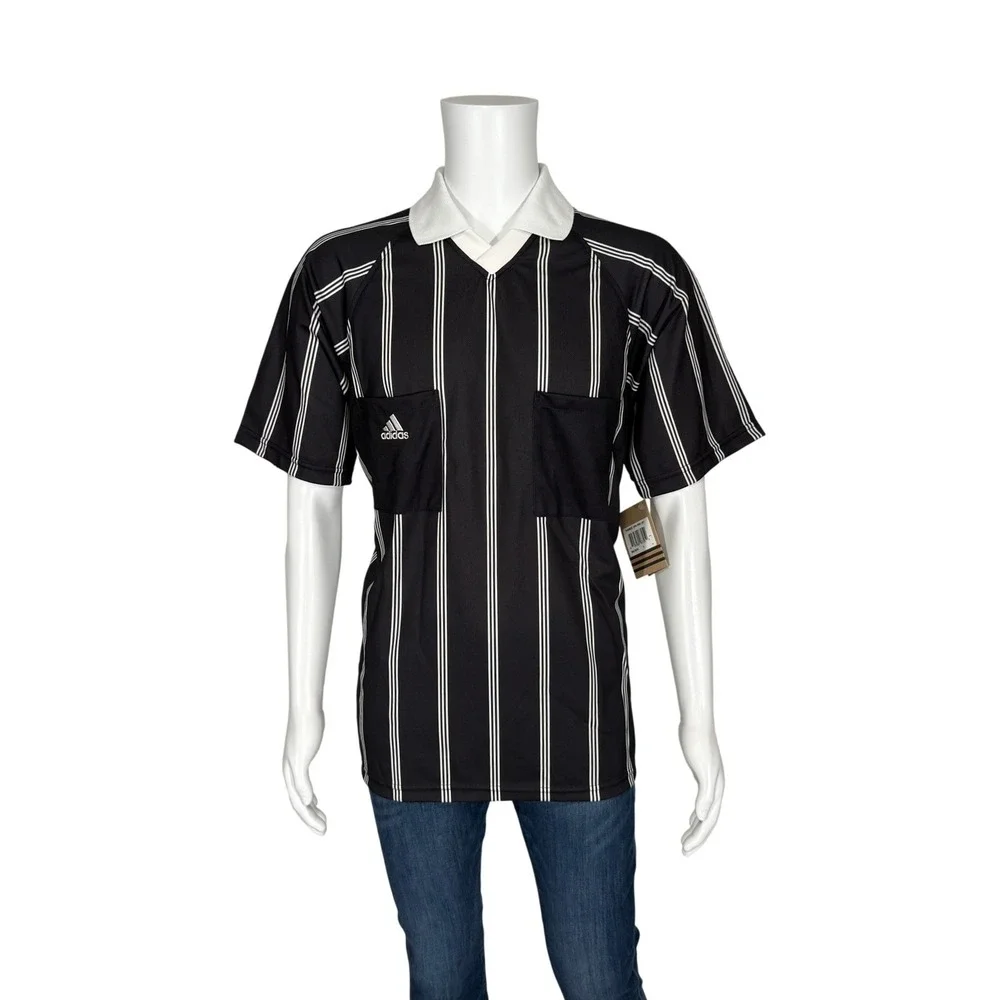 Adidas Referee Jersey Mens Large Black New Vintage CPA Pro‎ JSY Soccer Y2K